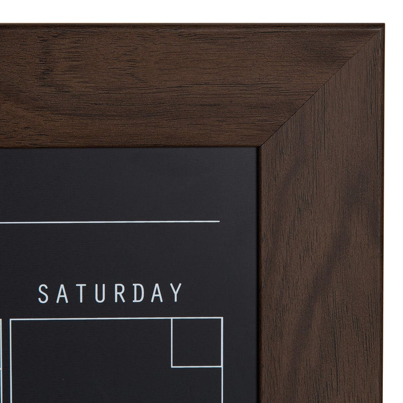 DesignOvation Beatrice Framed Magnetic Chalkboard Monthly Calendar, 18x27, Walnut Brown - Image 3